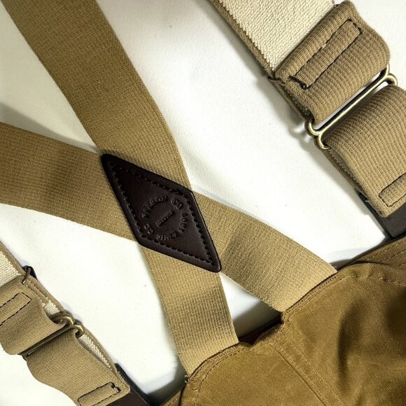Filson Oil Finished Double Tin Cloth Overalls Bib Men’s 42x 35 Unhemmed USA Tan - Picture 7 of 14
